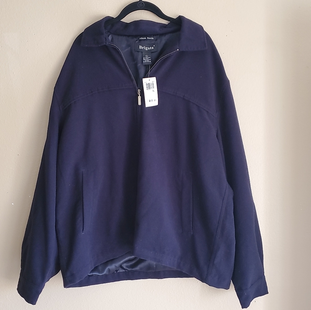 NWT BRIGATA MENS MICRO SUEDE JACKET - XL - NAVY -